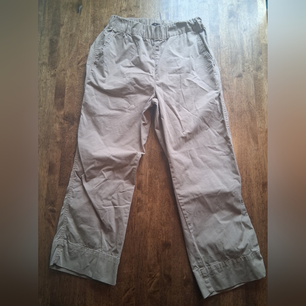 Quince Wide Leg Cropped Pull On Pants Organic Cotton 10 - Picture 2 of 7